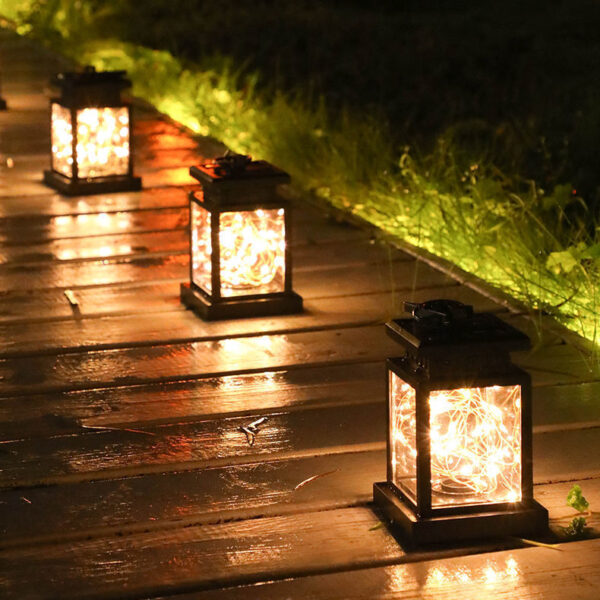 TPGEBO Solar Powered LED Outdoor twinkle Candle Lantern Outdoor Lamp Home Garden Decoration Light Warm Flame Flashing Tea Light