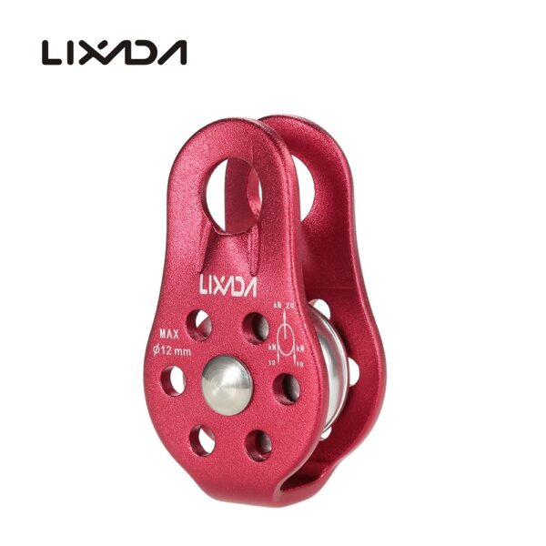 Lixada 30kN Cable Trolley Pulley with Ball Bearing Outdoor Rock Ice Climbing Accessories Caving Rescue Aluminum Alloy Pulley