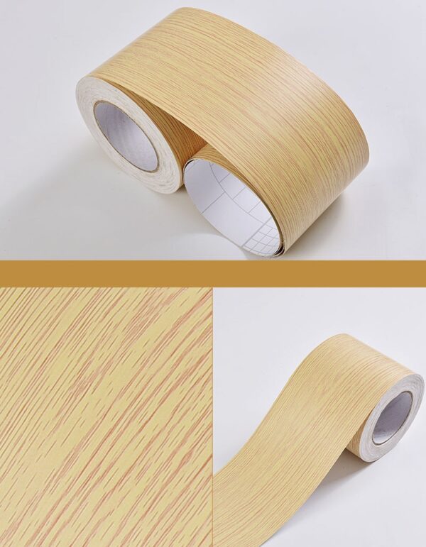 Wood Self Adhesive Window Decal Living Room Floor Border Skirting Contact Paper Waterproof Waist Line Wallpaper Home Improvement
