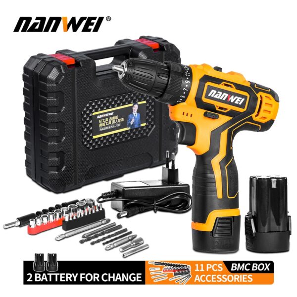 Impact Cordless Screwdriver Cordless Drill Impact Electric Drill Power Tools Hammer Drill Electric Drill Hand