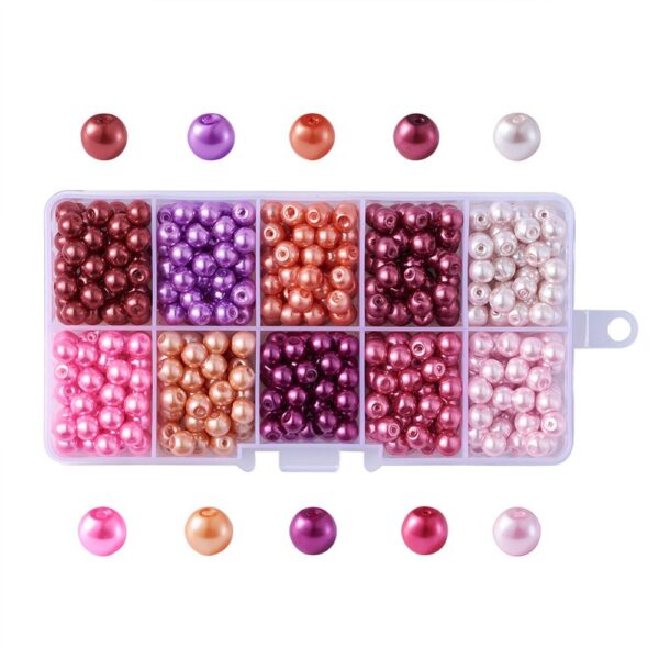 Mixed Color Round Glass Pearl Beads for Necklaces Earrings Bracelets Jewelry Making DIY Accessories Pearlized 4mm 6mm 8mm 10mm