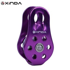 XINDA Rock Climbing Pulley 5 Color Fixed Sideplate Single Sheave Pulley Outdoor Survival Tool High Altitud Traverse Hauling Gear