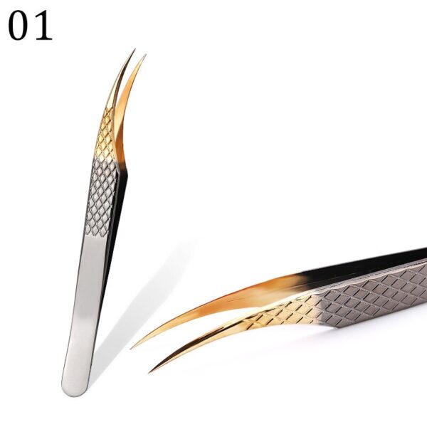 Eyelash Tweezers Excellent Closure Stainless Steel Lash Accessories Tweezers For 3D Volume Lash Extension Supplies Makeup Tools
