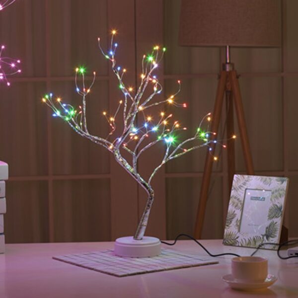 LED Night Light Mini Christmas Tree Copper Wire Garland Lamp For Home Kids Bedroom Decor Fairy Lights Luminary Holiday lighting