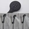 Matte Black Bathroom Shower Faucet Bath Faucet Mixer Tap ABS Hand Shower Head Set Wall Mount Black Shower Control Valve