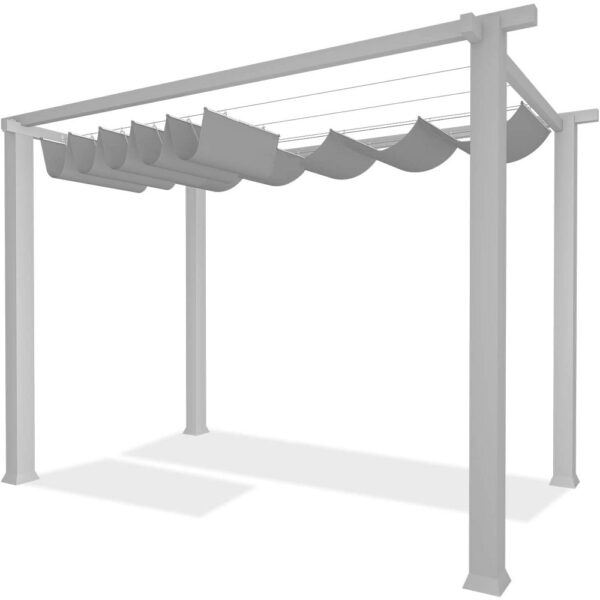 HDPE Pergola Replacement Shade Cover Awning Retractable Waterproof for Patio Deck Slide on Wire Wave Shade Sail Custom