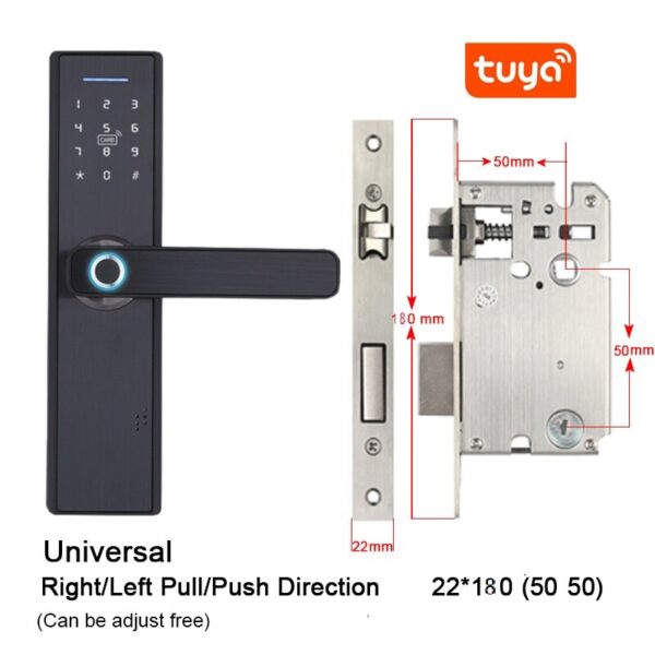 MOL Wifi Electronic Door Lock Security With Tuya APP Remotely/Biometric Fingerprint/Smart Card/Password/Key Unlock Hotels