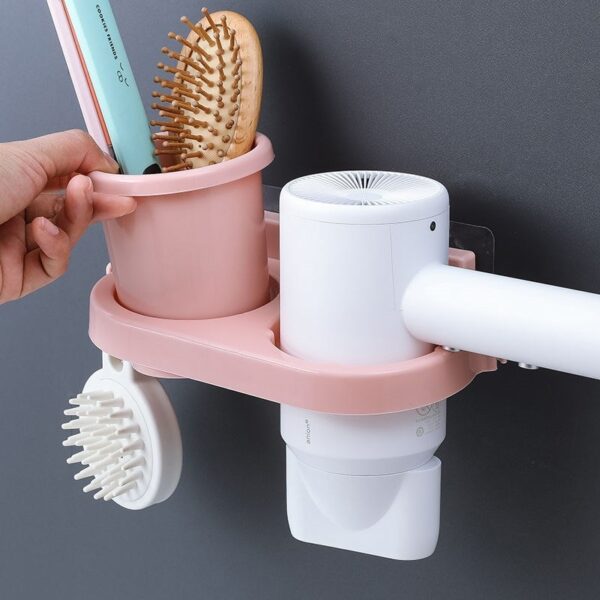 Hands Free Hair Dryer Holder Storage Box Curling Iron Shelf For Bathroom Organizer Storage Rack Bathroom Accessories Set Home