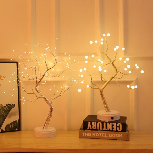 LED Night Light Mini Christmas Tree Copper Wire Garland Lamp For Home Kids Bedroom Decor Fairy Lights Luminary Holiday lighting