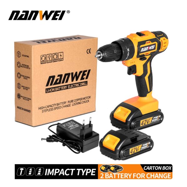 Impact Cordless Screwdriver Cordless Drill Impact Electric Drill Power Tools Hammer Drill Electric Drill Hand