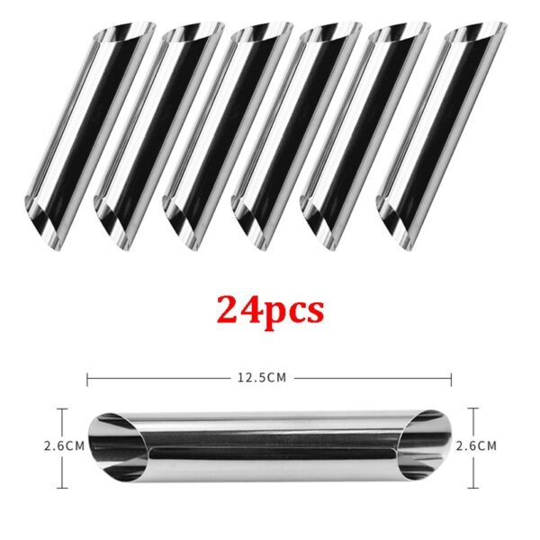 6/12/24pcs Kitchen Stainless Steel Baking Cones Horn Pastry Roll Cake Mold Spiral Baked Croissants Tubes Cookie Dessert Tool ZXH