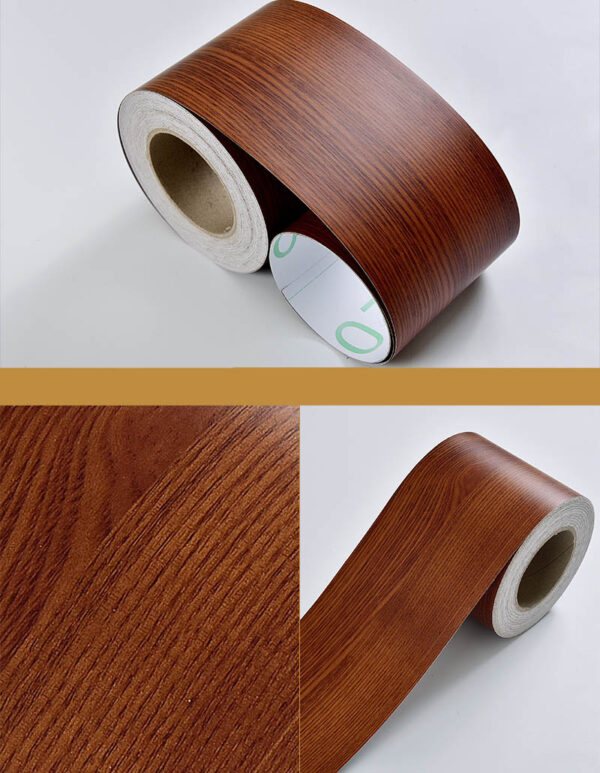 Wood Self Adhesive Window Decal Living Room Floor Border Skirting Contact Paper Waterproof Waist Line Wallpaper Home Improvement