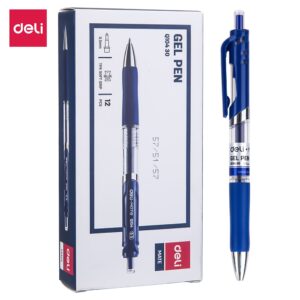 Deli Retractable Gel Pen TiP 0.5mm Black Blue color Writing Tools School Office supplies Stationery gel ink pens EQ104