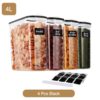 4/8/10 Pieces Set Food Kitchen Storage Box Vacuum Lid Organizer Container Transparent Sealed Cans Plastic Clear Container