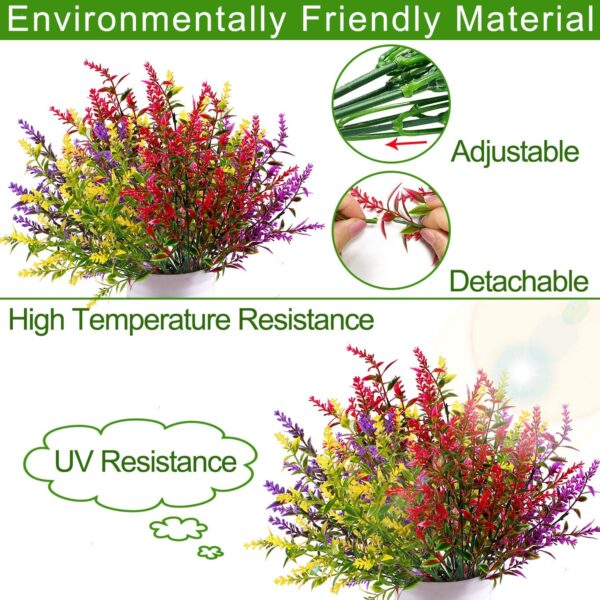 Fake Flowers Artificial Flowers Real Touch Artificial Bouquet UV Resistant Shrubs Plants No Fade Faux Plastic Home Garen Decors