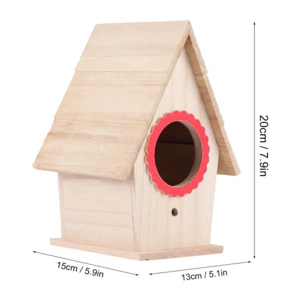 Wooden Bird Nest Hanging Bird House Natural Wooden Bird Cage Resting Place Wall-Mounted Outdoor Birdhouse Wooden Box