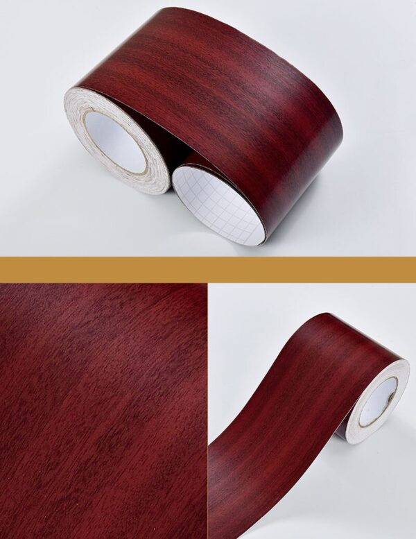 Wood Self Adhesive Window Decal Living Room Floor Border Skirting Contact Paper Waterproof Waist Line Wallpaper Home Improvement