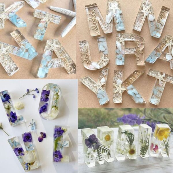 1 Set Crystal Epoxy Resin Mold Alphabet Letter Number Pendant Casting Silicone Mould DIY Crafts Jewelry Making Tools