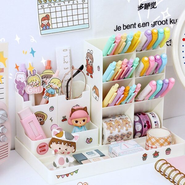 Penholder Desk Organizer Desktop Cute Penholder Organizers For Desktop Office Desk Accessories Stand Stationery & Office Storage