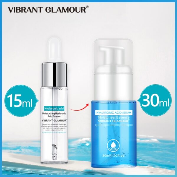 VIBRANT GLAMOUR Hyaluronic Acid Face Serum Anti-Aging Shrink Pore Whitening Moisturizing Essence Face Cream Dry Skin Care 15ml