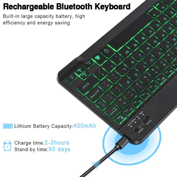 RGB Wireless Keyboard Mouse Combo Russian Spainish Bluetooth Keyboard And Mouse Set Rechargeable Keyboards For ipad Laptop