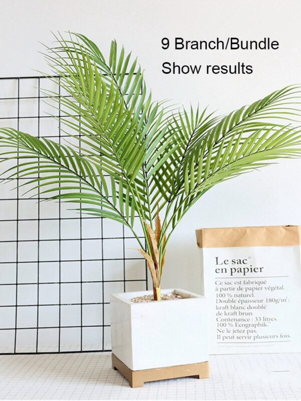 Plastic Artificial Palm Leaf Plants Green Desert Summer Decoration Tropical Fake Plant Garden Home Jungle Party Decor Wedding