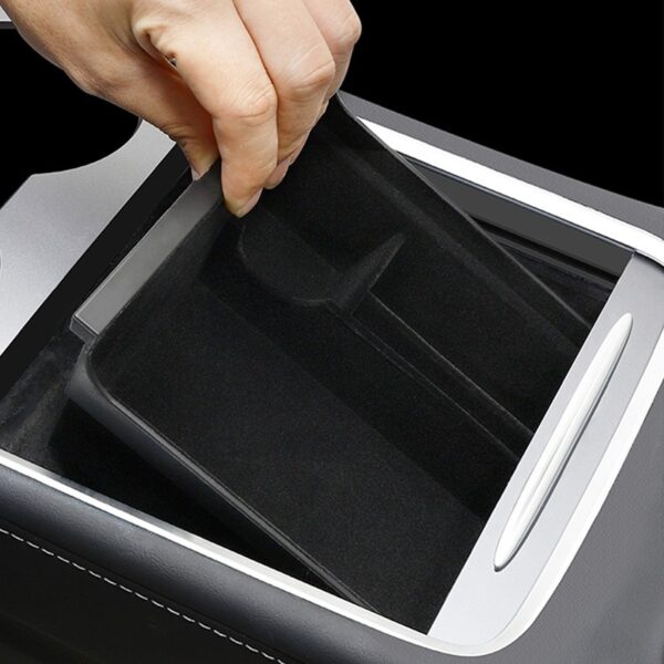Tesla Model3 Car Central Armrest Storage Box For Tesla Model 3 2021 Accessories Center Console Flocking Organizer Containers New