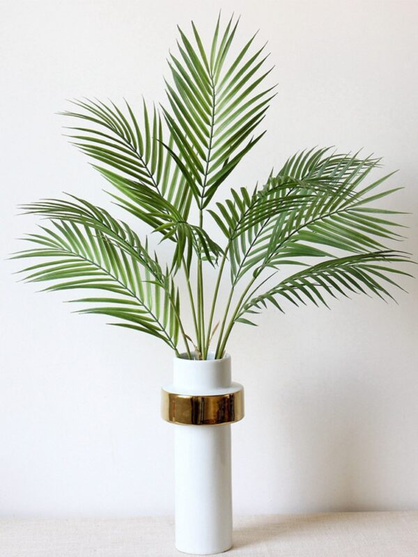 Plastic Artificial Palm Leaf Plants Green Desert Summer Decoration Tropical Fake Plant Garden Home Jungle Party Decor Wedding