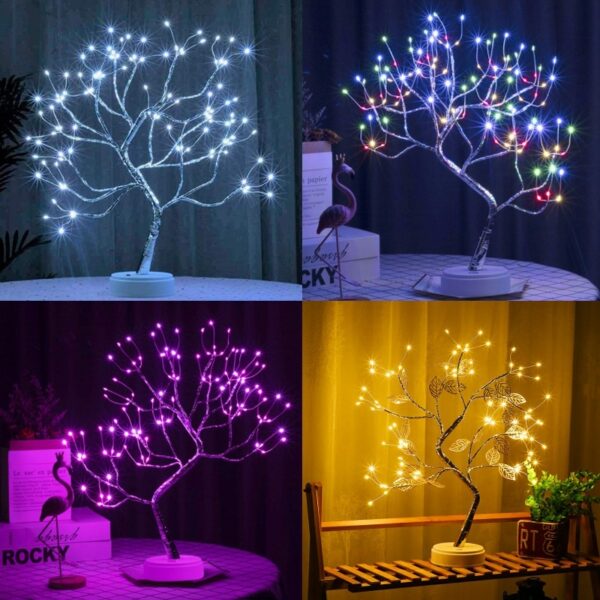 LED Night Light Mini Christmas Tree Copper Wire Garland Lamp For Home Kids Bedroom Decor Fairy Lights Luminary Holiday lighting