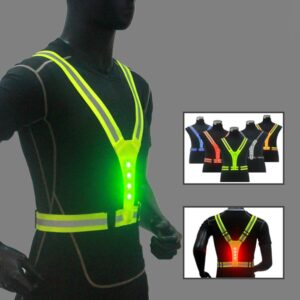 Unisex Adjustable Safety Vests High Visibility Reflective Vest Elastic Stripe Security Traffic Night Running Cycling Vest Jacket