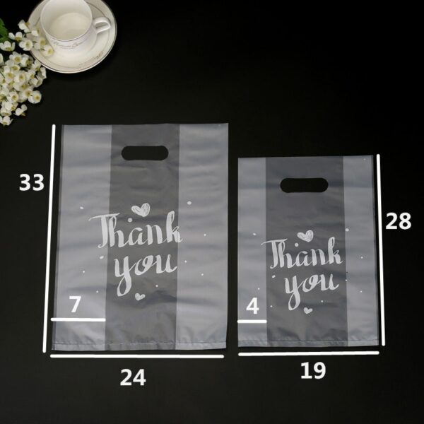 50pcs Thank you Plastic Gift Bags Plastic Shopping Bags With Handle Christmas Wedding Party Favor Bag Candy Cake Wrapping Bags