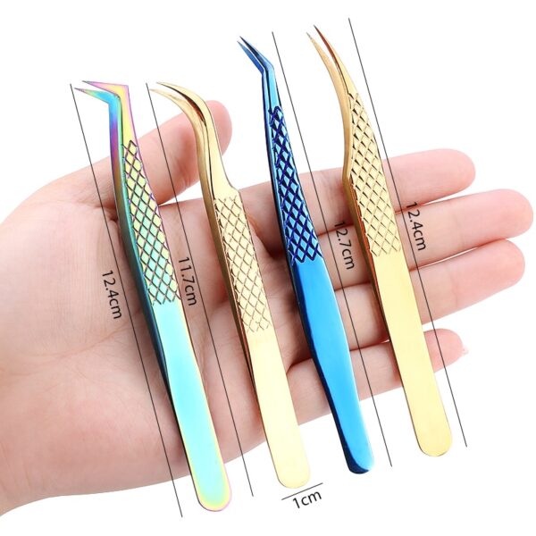 Eyelash Tweezers Excellent Closure Stainless Steel Lash Accessories Tweezers For 3D Volume Lash Extension Supplies Makeup Tools