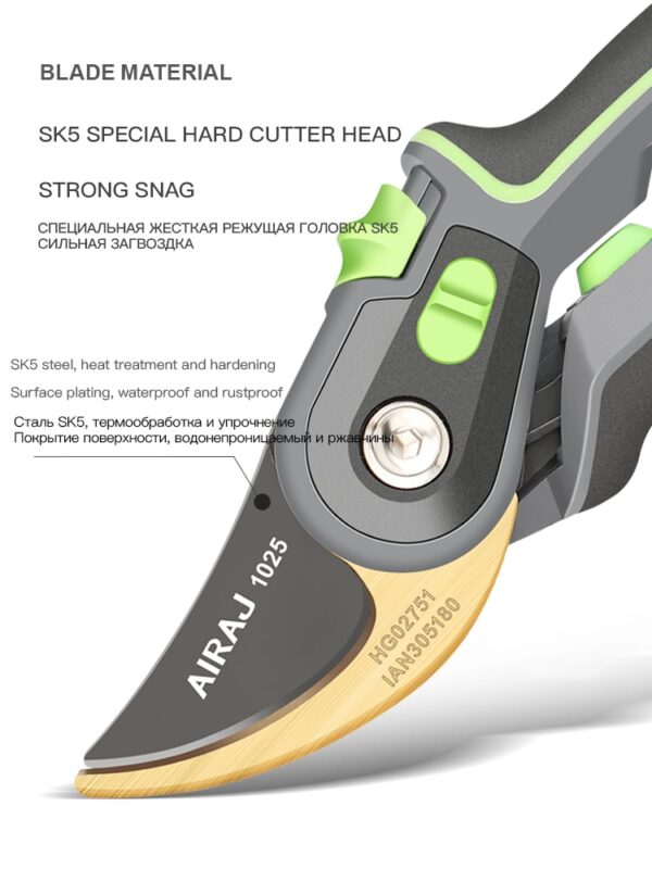 AIRAJ Gardening Pruning Shears, Which Can Cut Branches of 24mm Diameter, Fruit Trees, Flowers,Branches and Scissors Hand Tools