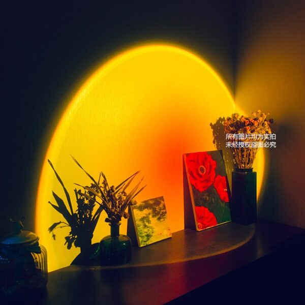 Sunset Projector Lamp Rainbow Atmosphere Led Night Light for Home Bedroom Coffe shop Background Wall Decoration USB Table Lamp