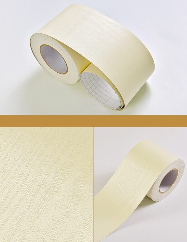 Wood Self Adhesive Window Decal Living Room Floor Border Skirting Contact Paper Waterproof Waist Line Wallpaper Home Improvement