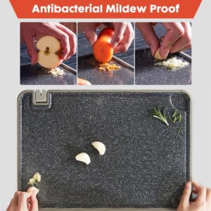 Kitchen Fixture Antibacterial Mildew Proof Plastic Cutting Board Kitchen Drain Chopping Board Marble With Knife Sharpening