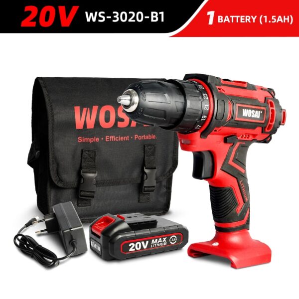 VVOSAI 12V 16V 20V Cordless Drill Screwdriver Electric Drill Power Tools Hand Drill 25+1 Torque Wireless Driver DIY Power Tools