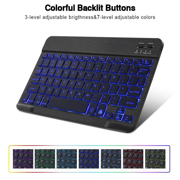 RGB Wireless Keyboard Mouse Combo Russian Spainish Bluetooth Keyboard And Mouse Set Rechargeable Keyboards For ipad Laptop