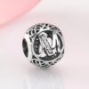 925 Sterling Silver Hollow Beads Letter A to Z trendy Womens Accessories Fit Original JIUHAO Charms Bracelets Jewelry Making