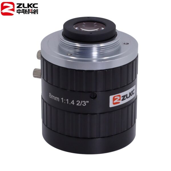 Camera Lens 8mm C-Mount 2/3" F1.4 Machine Vision lens 5MP High Resolution manual Iris cctv Lens Industrial lenses Low distortion