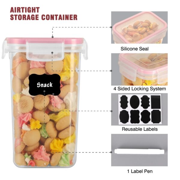 4/8/10 Pieces Set Food Kitchen Storage Box Vacuum Lid Organizer Container Transparent Sealed Cans Plastic Clear Container