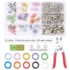 100/200 Sets Snap Fasteners Kit Tool, Metal Snap Buttons Rings with Fastener Pliers Press Tool Kit for Clothing Sewing 10 Colors