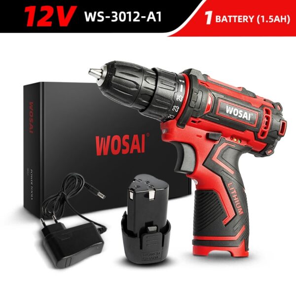 VVOSAI 12V 16V 20V Cordless Drill Screwdriver Electric Drill Power Tools Hand Drill 25+1 Torque Wireless Driver DIY Power Tools