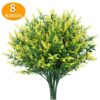 Fake Flowers Artificial Flowers Real Touch Artificial Bouquet UV Resistant Shrubs Plants No Fade Faux Plastic Home Garen Decors