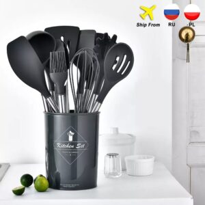 10/11PCS Silicone Kitchenware Non-stick Cookware Cooking Tool Spatula Ladle Egg Beaters Shovel Spoon Soup Kitchen Utensils Set