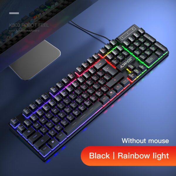 Gaming keyboard and Mouse Wired backlight mechanical feeling keyboard Gamer kit Silent 3200DPI Gaming Mouse Set for PC Laptop