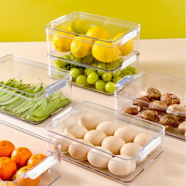 Transparent Storage Box For Kitchen Household Eggs Fruits And Vegetables Crisper Can Be Superposition Food Storage Box