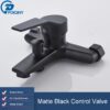 Matte Black Bathroom Shower Faucet Bath Faucet Mixer Tap ABS Hand Shower Head Set Wall Mount Black Shower Control Valve