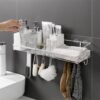 Save Space No Drilling Iron Shelf Punch Free Corner Bathroom Shelf Bathroom Fixtures Wrought Iron Storage Rack Bath Accessories