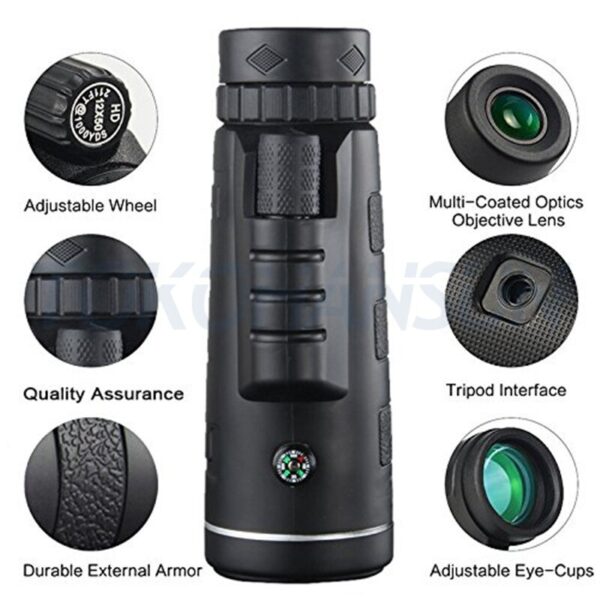 40X60 Zoom Telephoto Lens HD Monocular Telescope Phone Camera Lens For iPhone Xs XR Samsung + Fisheye Wide Angle Macro 3In1 Lens